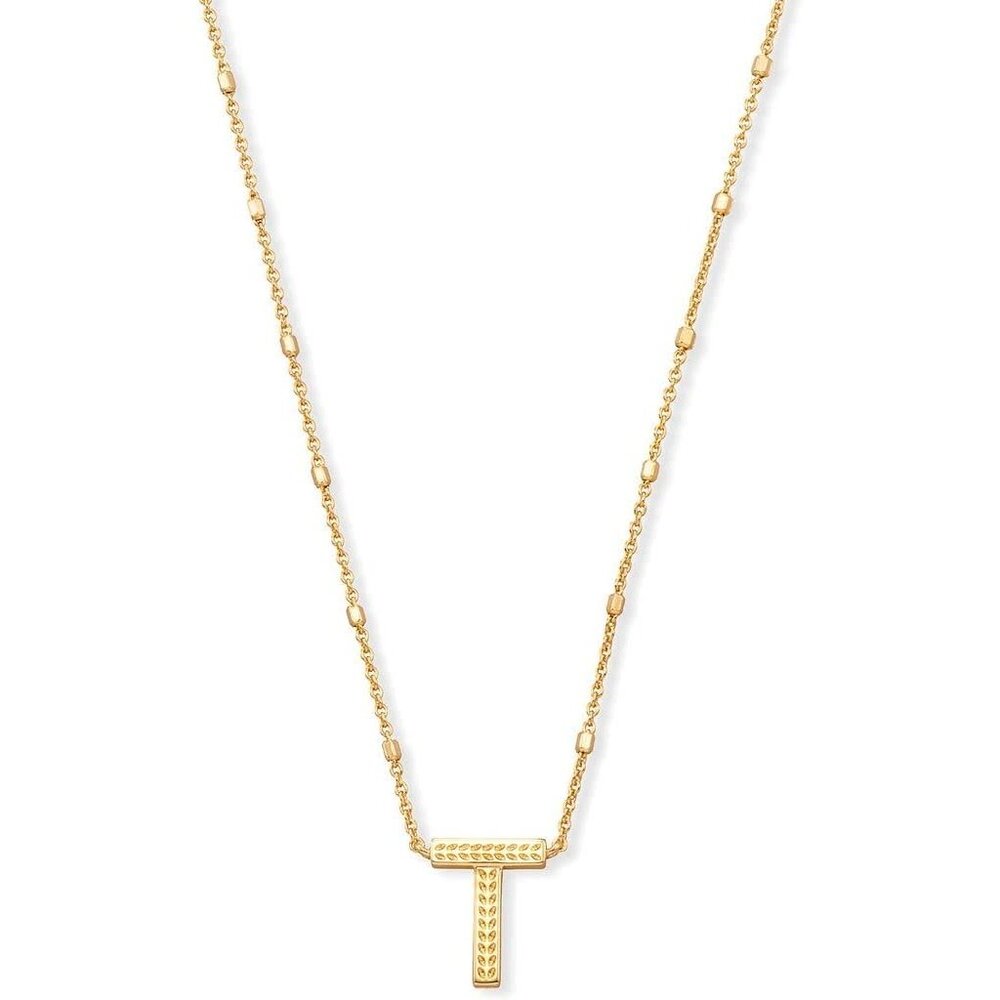 Letters T pendant necklace for women fashion jewelry 14k gold plated brass
